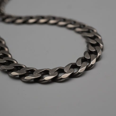 British Vintage Sterling Silver Curb Chain Necklace, 52cm, 66g, with Case