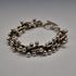 Vintage three-dimensional knit ball cluster sterling silver bracelet 70g