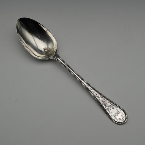 1866年 英国アンティーク 純銀製 クリスニングスプーン 37g ケース入 Martin, Hall&Co