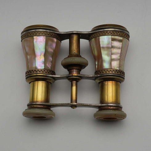 French Antique Mother-of-Pearl Opera Glasses Binoculars Marchand Paris