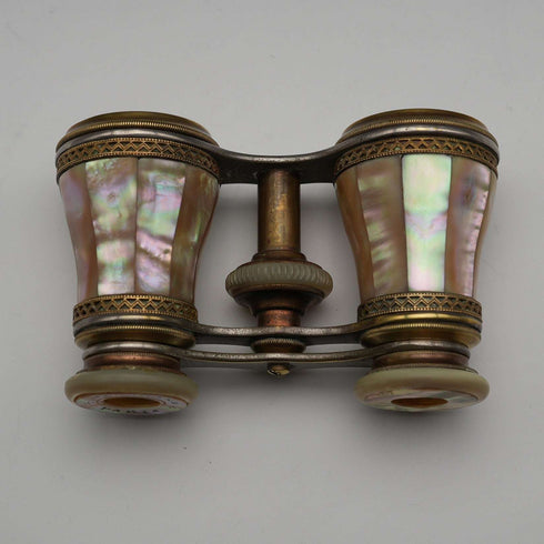 French Antique Mother-of-Pearl Opera Glasses Binoculars Marchand Paris