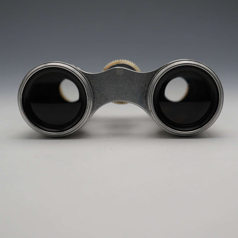 French Antique Silver-tone Floral Bird Motif Opera Glasses Binoculars Lemaire Paris