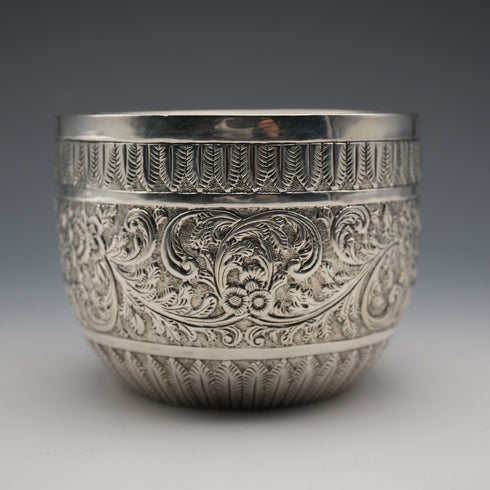 1880 British Antique Sterling Silver Bowl 118g Charles Stuart Harris