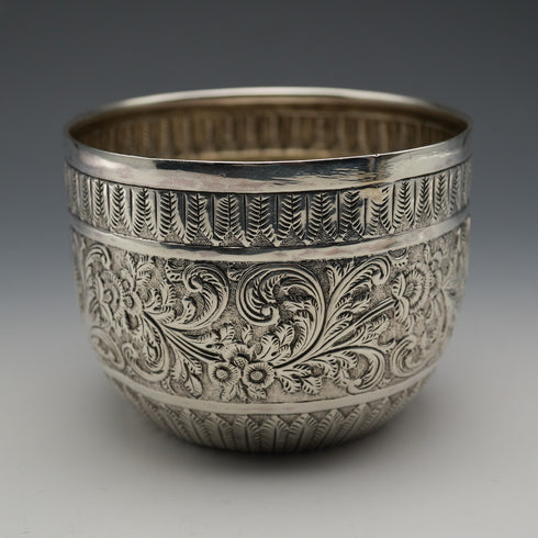 1880 British Antique Sterling Silver Bowl 118g Charles Stuart Harris