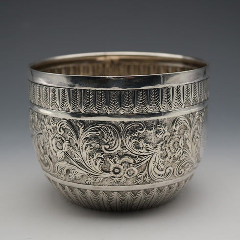 1880 British Antique Sterling Silver Bowl 118g Charles Stuart Harris