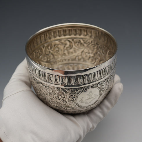 1880 British Antique Sterling Silver Bowl 118g Charles Stuart Harris