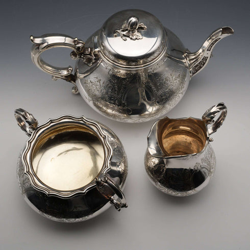1882 British Antique Silver Plated Tea Set by Elkington