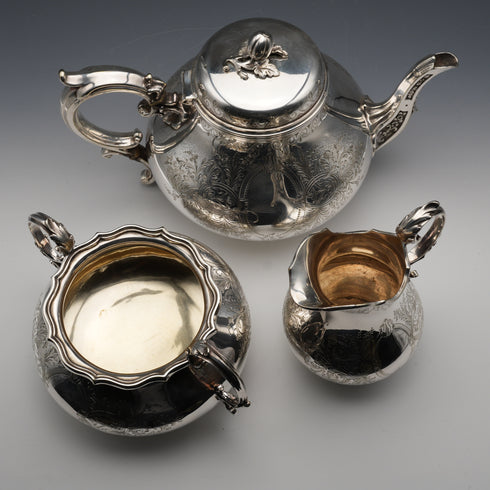 1882 British Antique Silver Plated Tea Set by Elkington