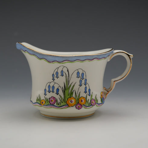 UK Vintage Carlton China Coffee Pot, Cream Jug, and 4 Demitasse Cups & Saucers