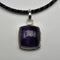 Vintage Sterling Silver Amethyst Pendant with Leather and Sterling Silver Chain