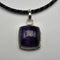 Vintage Sterling Silver Amethyst Pendant with Leather and Sterling Silver Chain
