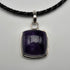 Vintage Sterling Silver Amethyst Pendant with Leather and Sterling Silver Chain