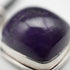 Vintage Sterling Silver Amethyst Pendant with Leather and Sterling Silver Chain