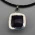 Vintage Sterling Silver Amethyst Pendant with Leather and Sterling Silver Chain