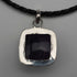 Vintage Sterling Silver Amethyst Pendant with Leather and Sterling Silver Chain