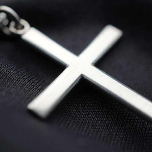 Vintage Sterling Silver Cross Pendant with Sterling Silver Chain
