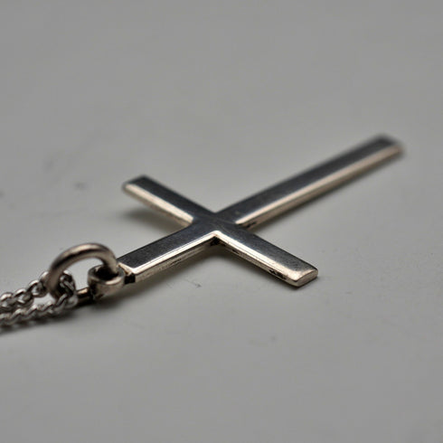 Vintage Sterling Silver Cross Pendant with Sterling Silver Chain