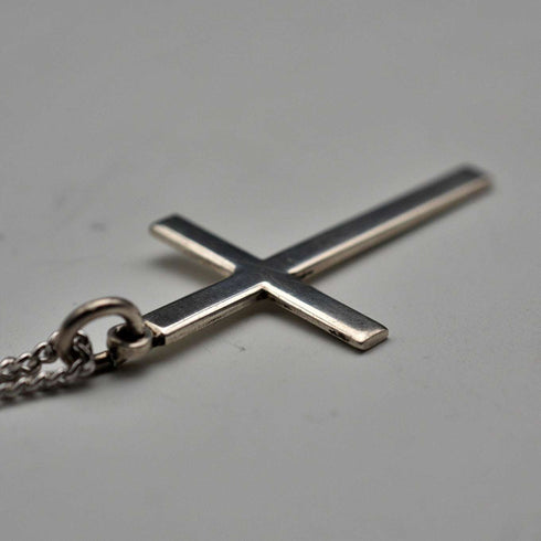 Vintage Sterling Silver Cross Pendant with Sterling Silver Chain