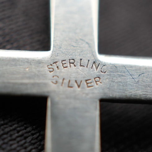 Vintage Sterling Silver Cross Pendant with Sterling Silver Chain