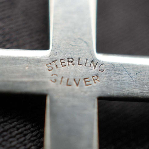 Vintage Sterling Silver Cross Pendant with Sterling Silver Chain