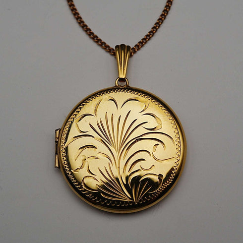 British Vintage Rolled Gold Locket Pendant, Excalibur