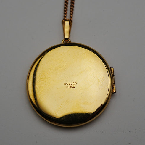 British Vintage Rolled Gold Locket Pendant, Excalibur