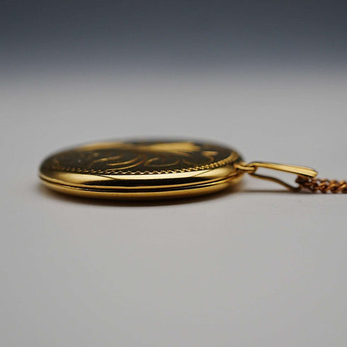British Vintage Rolled Gold Locket Pendant, Excalibur
