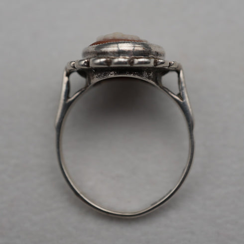 UK Vintage Sterling Silver Cameo Ring (US Size 7)