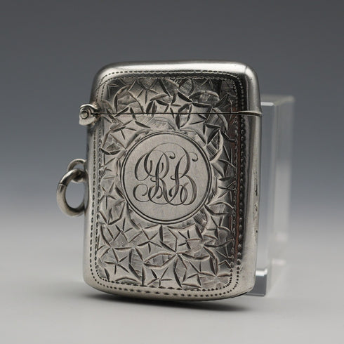 1908 British Antique Sterling Silver Vesta Case 22g Joseph Gloster Ltd