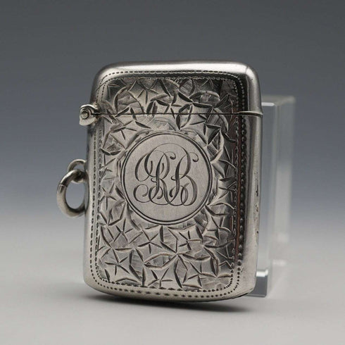 1908 British Antique Sterling Silver Vesta Case 22g Joseph Gloster Ltd