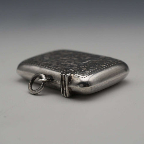 1908 British Antique Sterling Silver Vesta Case 22g Joseph Gloster Ltd