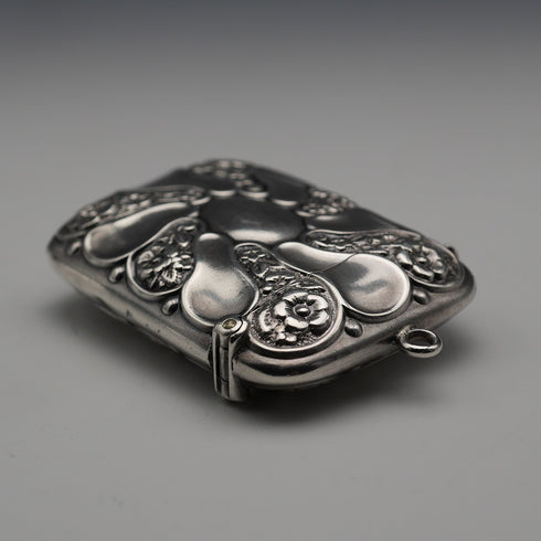 1908 British Antique Sterling Silver Vesta Case 32g Lines, Bunn & Mason