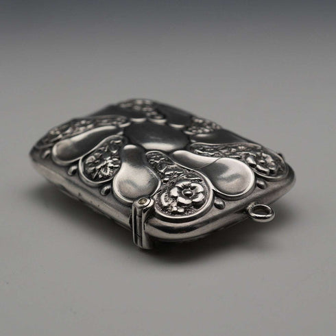 1895 Antique British Sterling Silver Vesta Case 32g Lines, Bunn & Mason