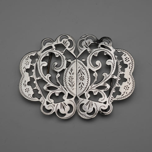 1900 English Antique Sterling Silver Nurse's Belt Buckle 31g Stainton Brothers