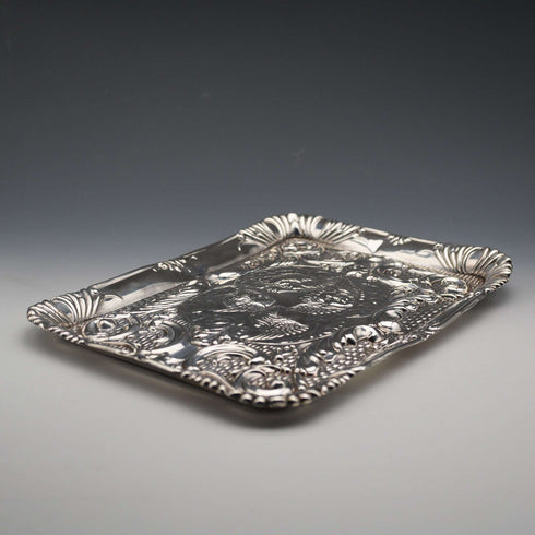 1905 British Antique Sterling Silver Dressing Table Tray 162g Joseph & Richard Griffin