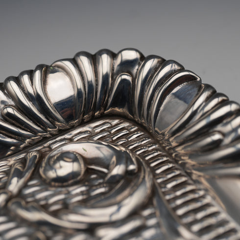 1905 British Antique Sterling Silver Dressing Table Tray 162g Joseph & Richard Griffin