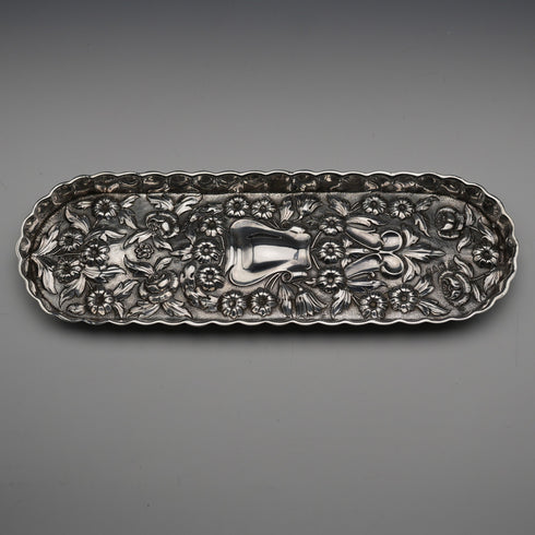 1900 English Antique Sterling Silver Pen Tray 124g George Nathan & Ridley Hayes