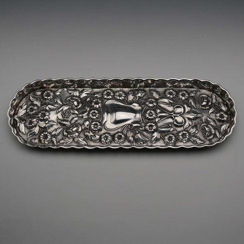 1900 English Antique Sterling Silver Pen Tray 124g George Nathan & Ridley Hayes