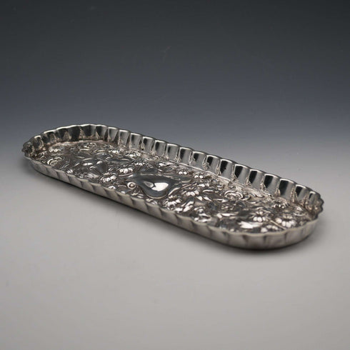 1900 English Antique Sterling Silver Pen Tray 124g George Nathan & Ridley Hayes