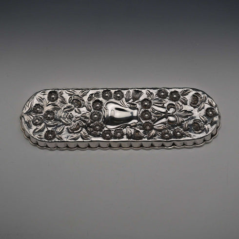 1900 English Antique Sterling Silver Pen Tray 124g George Nathan & Ridley Hayes