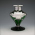 Antique Art Nouveau Silver Overlay Green Glass Vase