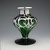 Antique Art Nouveau Silver Overlay Green Glass Vase