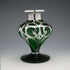 Antique Art Nouveau Silver Overlay Green Glass Vase
