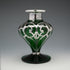 Antique Art Nouveau Silver Overlay Green Glass Vase