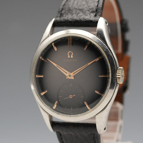 Circa 1950 Omega Men's Mechanical Watch Ref. 2503-1 Cal. 265 Black Dial Good Working Order