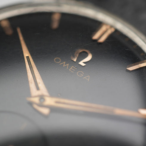 Circa 1950 Omega Men's Mechanical Watch Ref. 2503-1 Cal. 265 Black Dial Good Working Order
