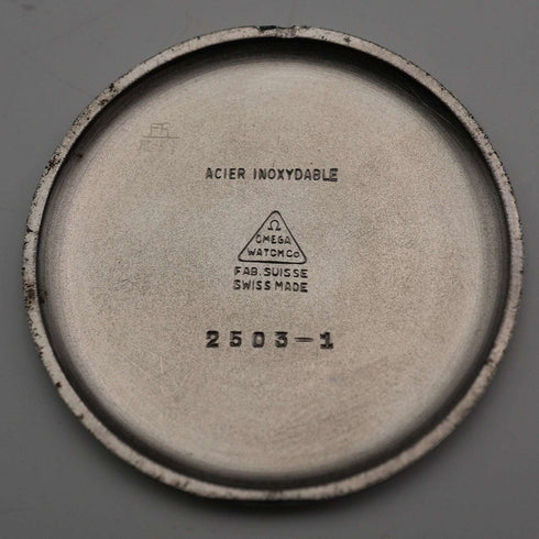 1950年頃 オメガ 紳士用 機械式腕時計 Ref2503-1 Cal265 ブラックダイヤル 動作良好