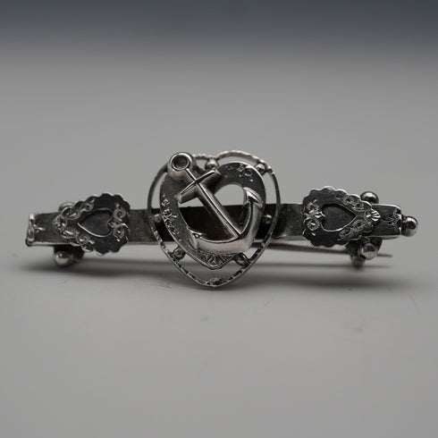 1896 British Antique Sailor Sweetheart Sterling Silver Brooch 3.7g S.BROS