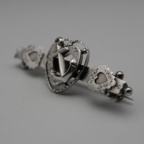 1896 British Antique Sailor Sweetheart Sterling Silver Brooch 3.7g S.BROS