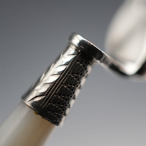 1921 British Antique Mother-of-Pearl Handle Sterling Silver Blade Bookmark Adie&Lovekin